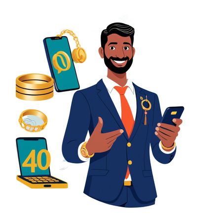 Businessman using finance app  AI Image