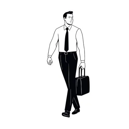 Businessman Walking With A Briefcase  AI Image
