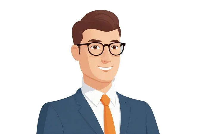 Businessman Wearing A Suit And Glasses  AI Image