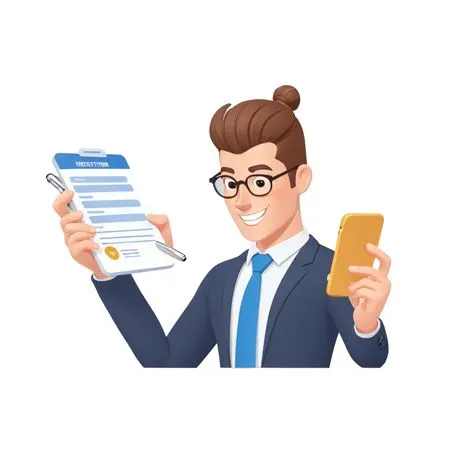 Businessman With Clipboard And Smartphone  AI Image