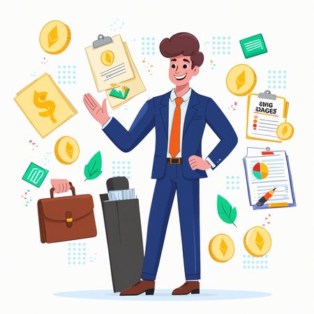 Businessman With finance report  AI Image