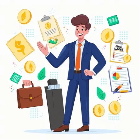 Businessman With finance report  AI Image