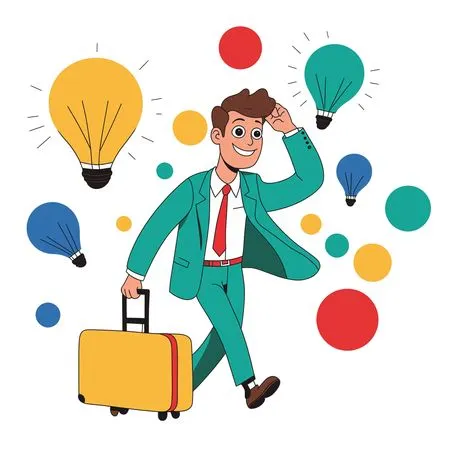 Businessman With Luggage Got Business idea  AI Image