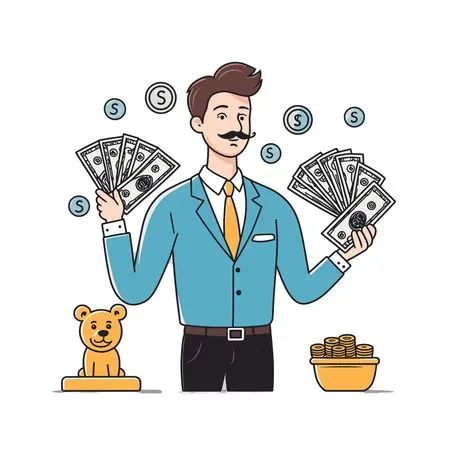 Businessman With Money And Coins  AI Image
