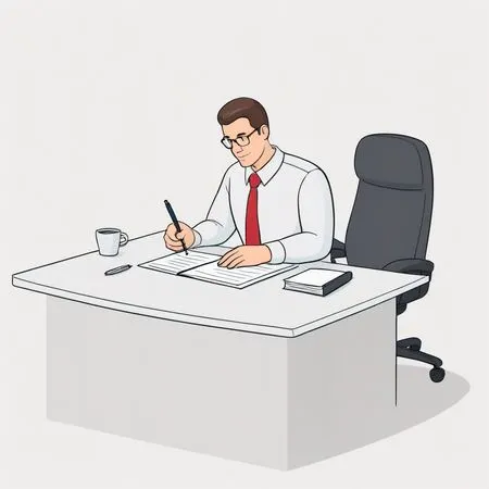 Businessman Working at Desk  AI Image