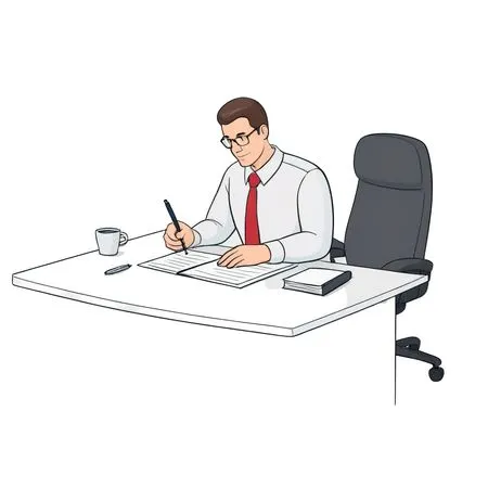 Businessman Working at Desk  AI Image