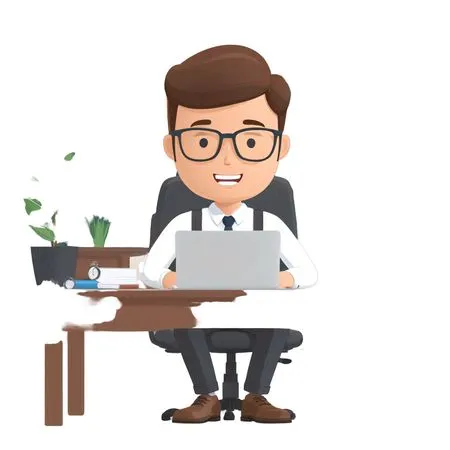 Businessman Working At Desk  AI Image