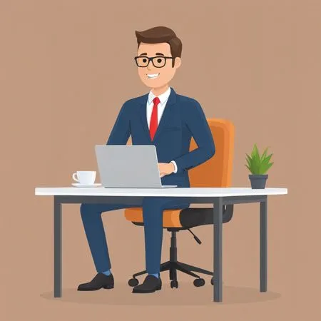 Businessman Working At His Desk  AI Image
