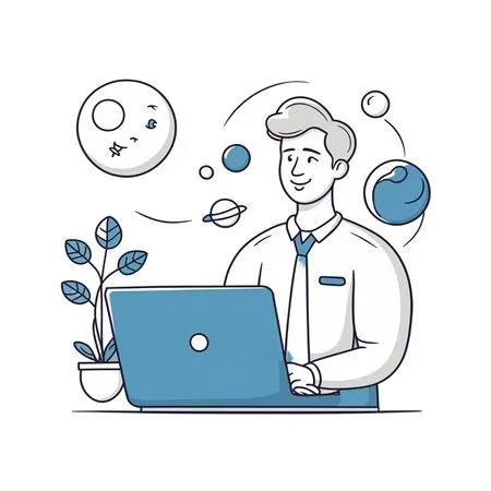 Businessman Working On Laptop  AI Image
