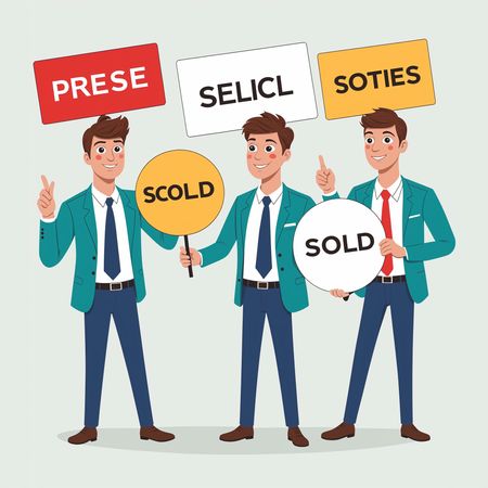 Businessmen Showing Humorous Signs  AI Image