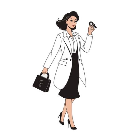 Businesswoman holding key  AI Image