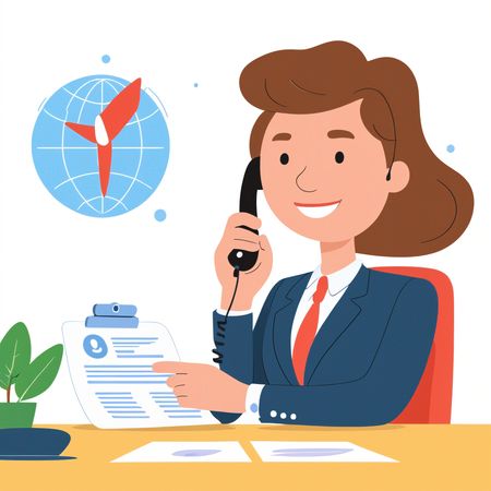 Businesswoman Making Phone Call In Office  AI Image