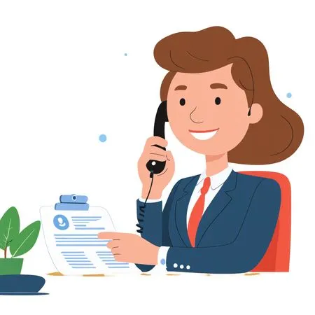 Businesswoman Making Phone Call In Office  AI Image