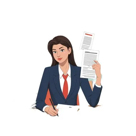 Businesswoman Managing Paperwork At Her Desk  AI Image