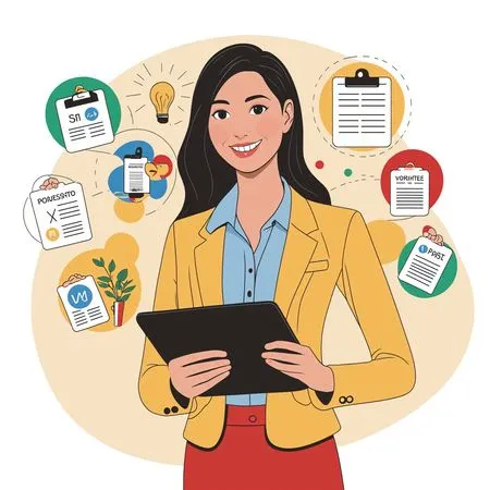 Businesswoman Managing Tasks With A Digital Tablet  AI Image