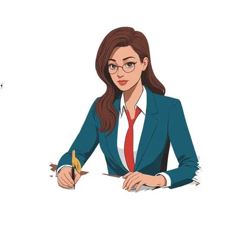 Businesswoman Working At A Desk Loaded With Paperwork  AI Image