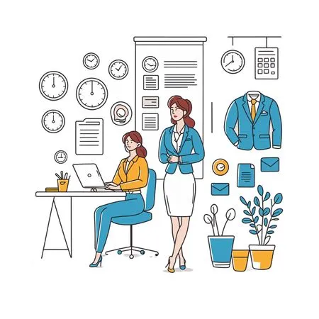 Businesswomen working at office workplace  AI Image
