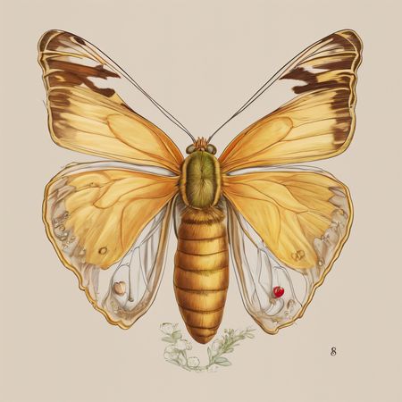 Butterfly With Ornate Wings  AI Image