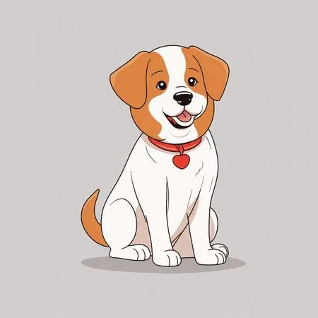 Cachorro fofo com coleira de coração  Imagem de IA