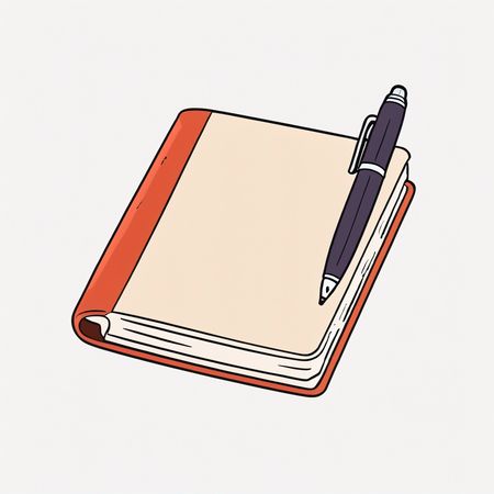 Caderno com caneta  Imagem de IA