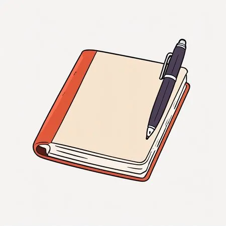 Caderno com caneta  Imagem de IA