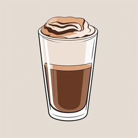 Latte con espuma en vaso  Imagen AI
