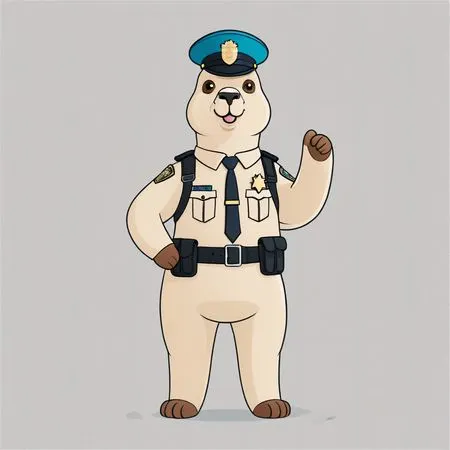 Capybara Police Officer  AI Image