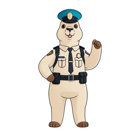 Capybara Police Officer  AI Image