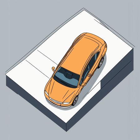 Car In A Parking Space  AI Image