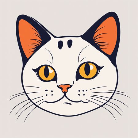 Cara de gato con líneas atrevidas  Imagen AI