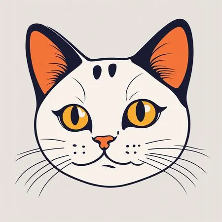 Cara de gato con líneas atrevidas  Imagen AI