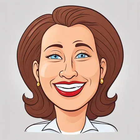 Caricature Of A Smiling Woman  AI Image