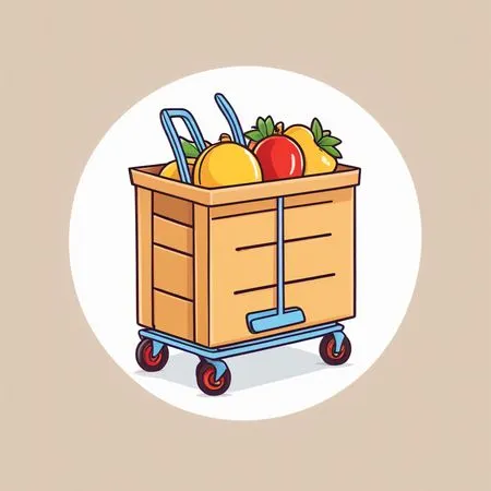 Carrito de compras con frutas  Imagen AI