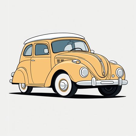 Carro Fusca Antigo  Imagem de IA