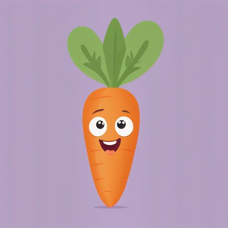Carrot With A Happy Face  AI Image