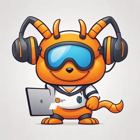 Cartoon Mascot With Tech Gear And Headphones  AI Image