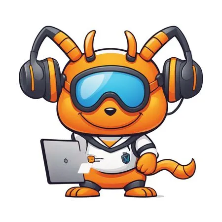 Cartoon Mascot With Tech Gear And Headphones  AI Image