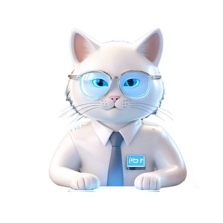 Cat In An Office Setting  AI Image