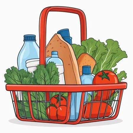 Cesta de la compra con artículos variados  Imagen AI