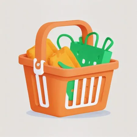 Cesta de la compra con bolsas  Imagen AI