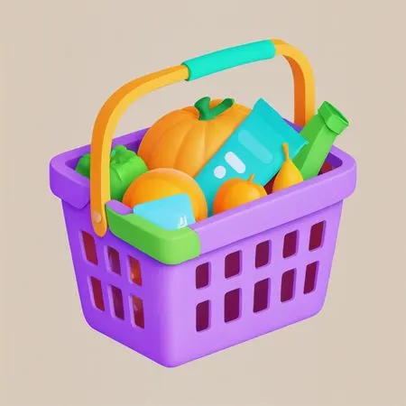 Cesta de la compra con comestibles  Imagen AI