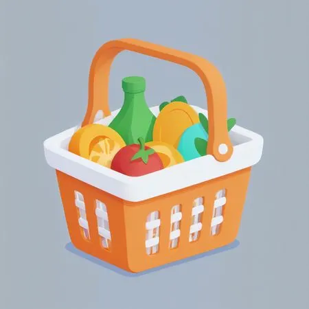 Cesta de la compra con productos agrícolas  Imagen AI