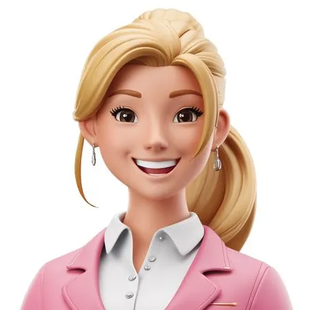 Character Of A Smiling Woman In Business Attire  AI Image