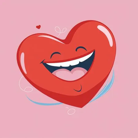 Cheerful Smiling Heart  AI Image