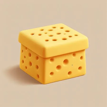 Cheese-themed Square Container With Holes  AI Image