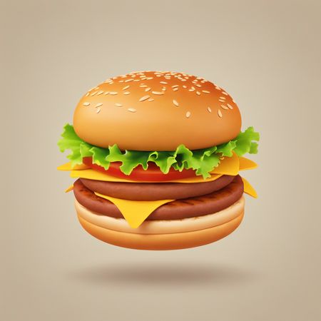 Cheeseburger com coberturas  AI Image