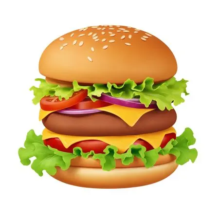 Cheeseburger mit Toppings  KI-Bild