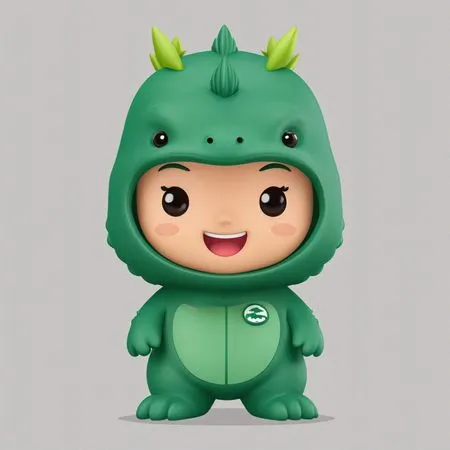 Child In Dinosaur Costume  AI Image