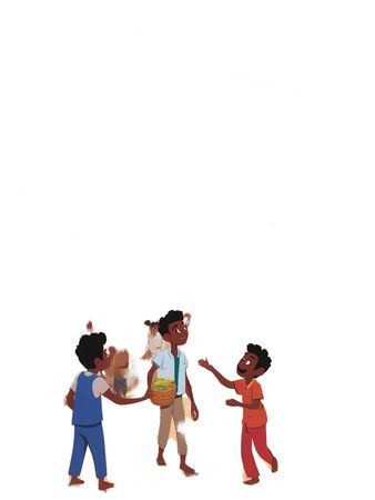 Children At Local Market  AI Image
