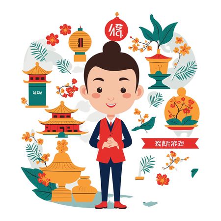 Chinese man in traditional outfit  AI Image